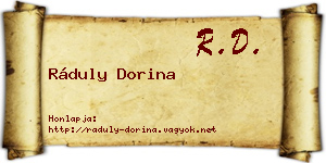 Ráduly Dorina névjegykártya