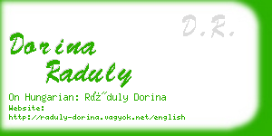 dorina raduly business card